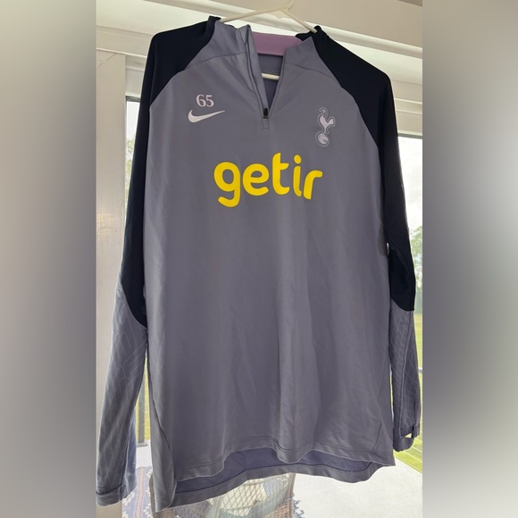 Player Worn Nike Gray and Black Training Top with Yellow Logo, Number 65 - Picture 1 of 5